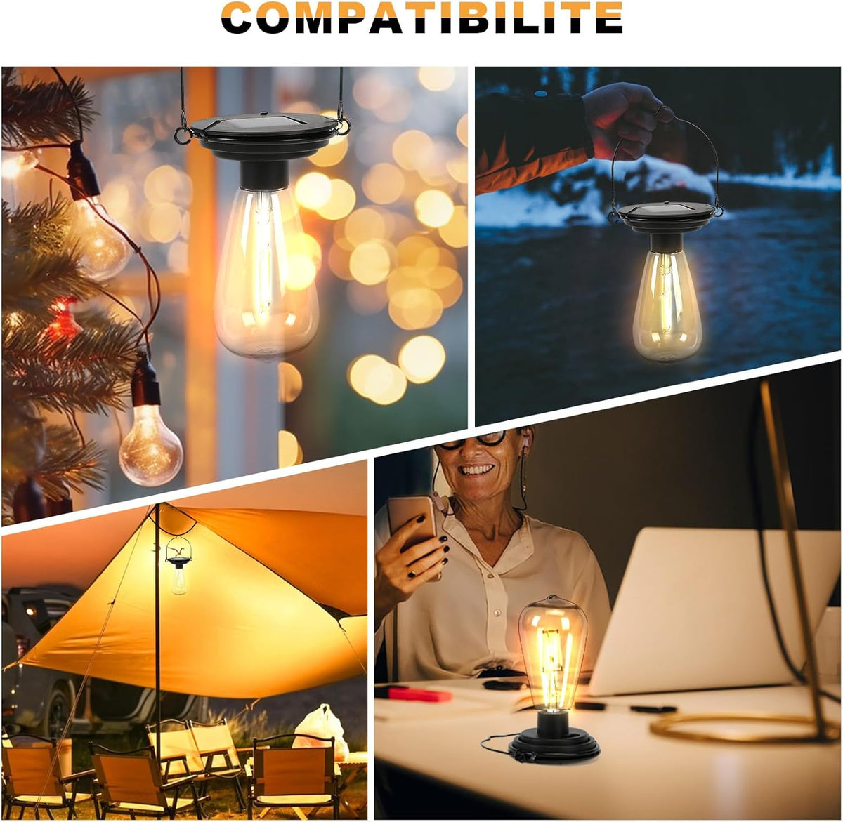 Replacement Solar Light Tops-Solar Light Bulbs for Outside-Outdoor Waterproof 1 Pack,One Thing, Three Uses, Multifunctional Size Conversion Or Personalized Hanging