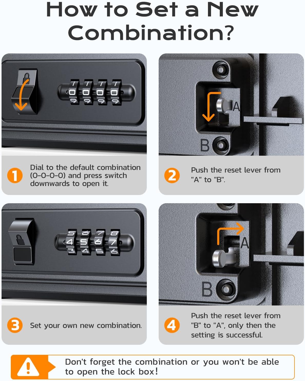Portable Travel Safe Lock Box Waterproof & Durable, 4-Digit Combination Anti-Theft Personal Beach Safe with Removable Steel Cable, Small Security Case Lock Box for Beach/Travel/Hotel/Dorm