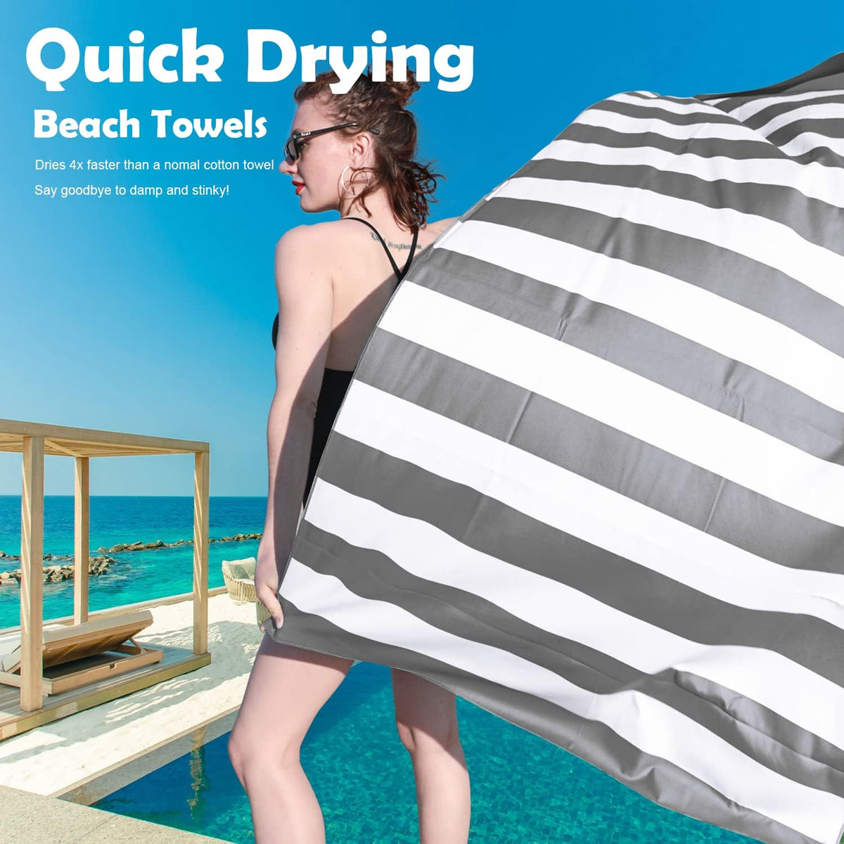 Your Choice Microfiber Quick Dry Sand-Free Beach Towel for Adults & Kids (67x35 Inch, 60x30 Inch) - Oversized, Compact, Lightweight, Absorben