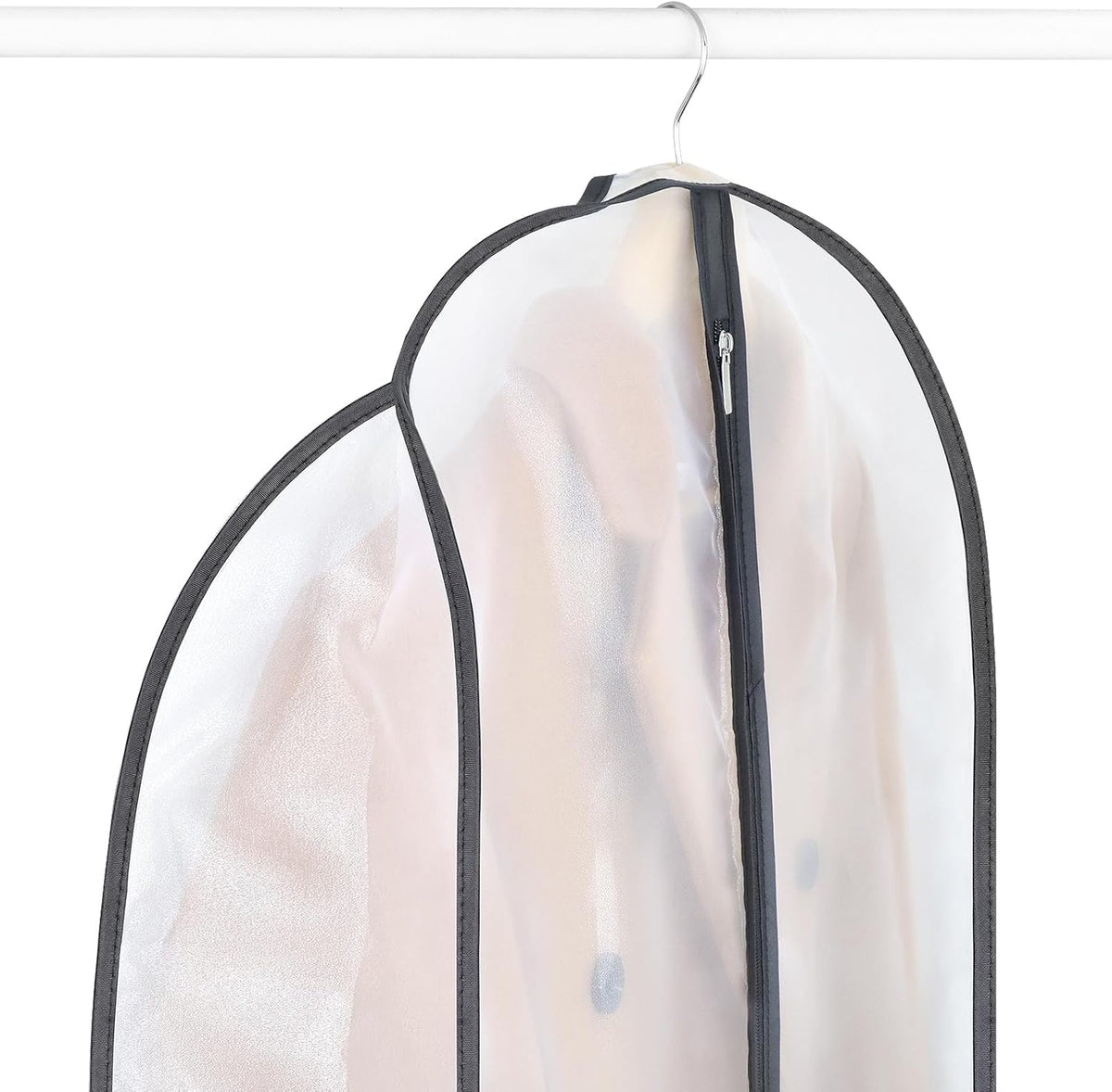 Zilink Breathable Dress Bags for Gowns Long 72” Wedding Dress Storage Bags Silky Dress Bags for Closet Storage with 7" Gussted Wrinkle Free for Long Evening Dresses Puffy Dress Storage, Set of 4