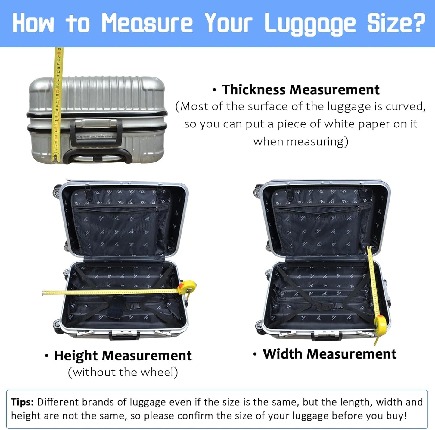 Luggage Cover for Suitcase Elastic Suitcase Cover Protector, Carry On Luggage Sleeve Anti Scratch Travel Essentials Suitcase Protector Fits 27-29