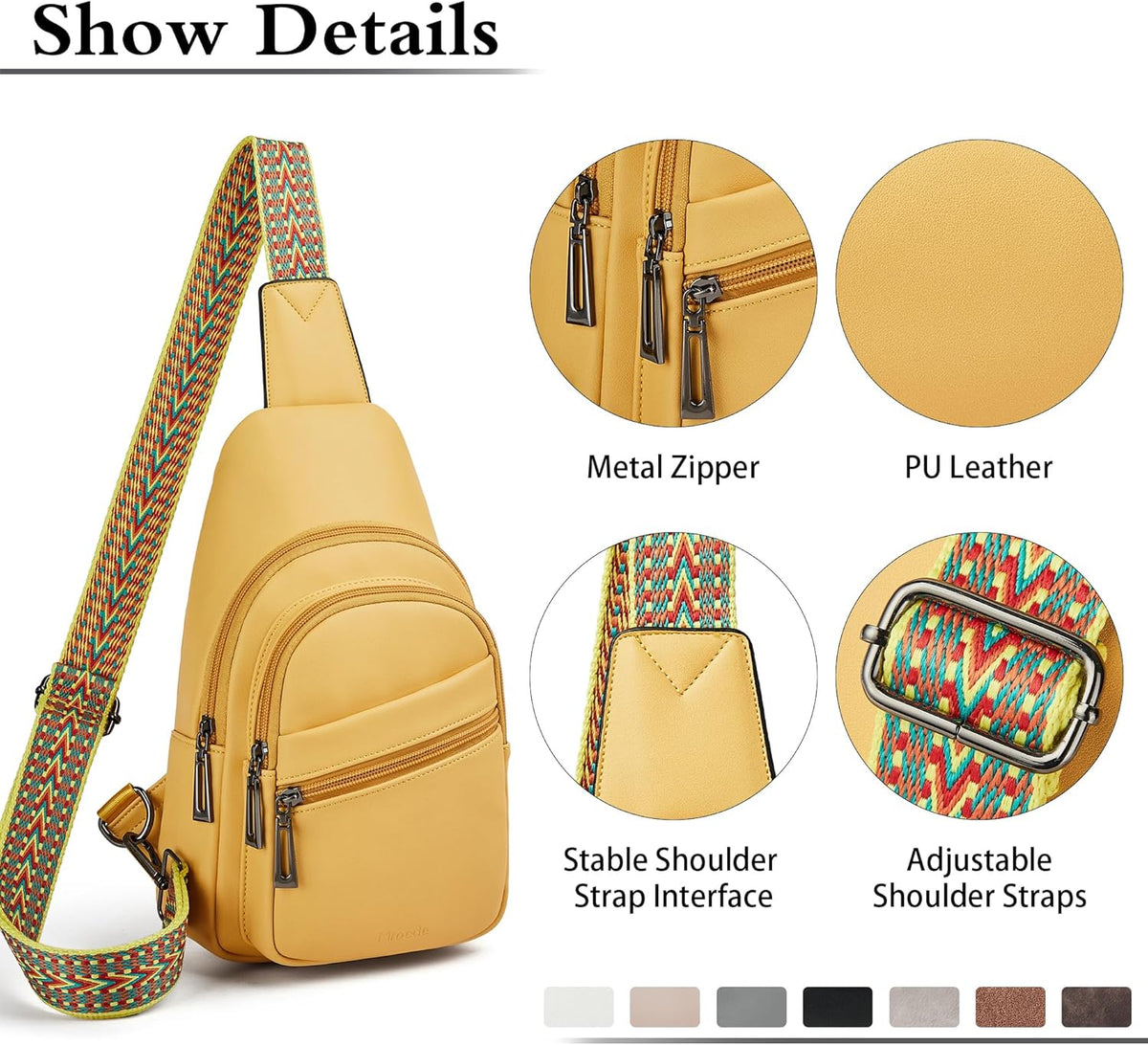 Sling Bag Crossbody Bags for Women Small Cross Body Bag Fanny Packs Chest Sling Purse for Daily Travel Leisure Sport