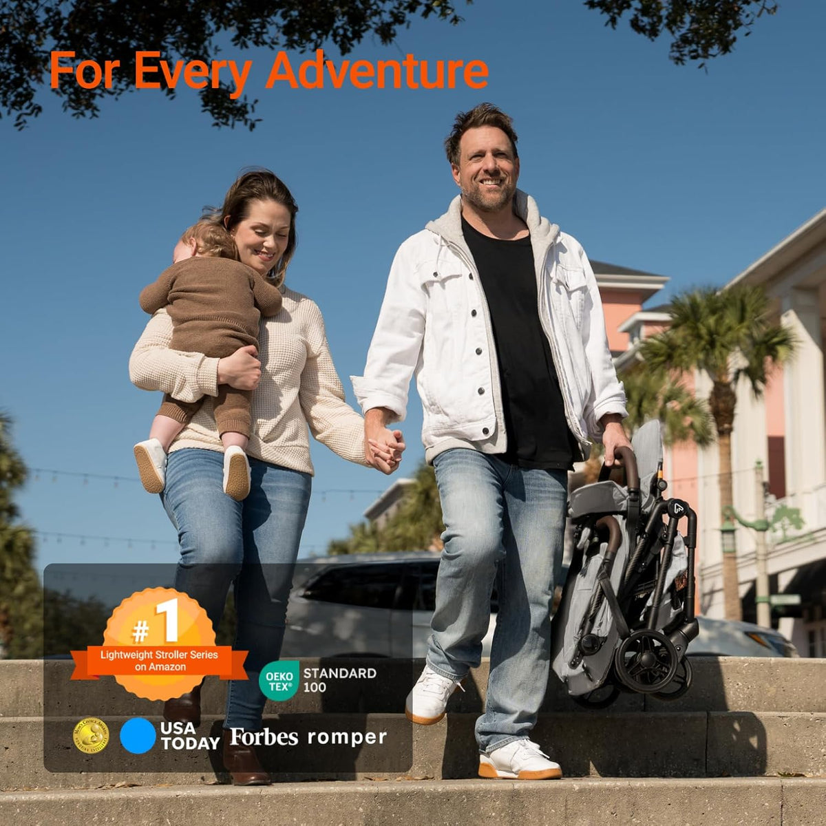 Lightweight Baby Travel Stroller with Carbon Fiber Frame, Compact & Airplane-Friendly, One-Handed Folding Design, 11.6 lbs, Perfect for Toddlers, Grey