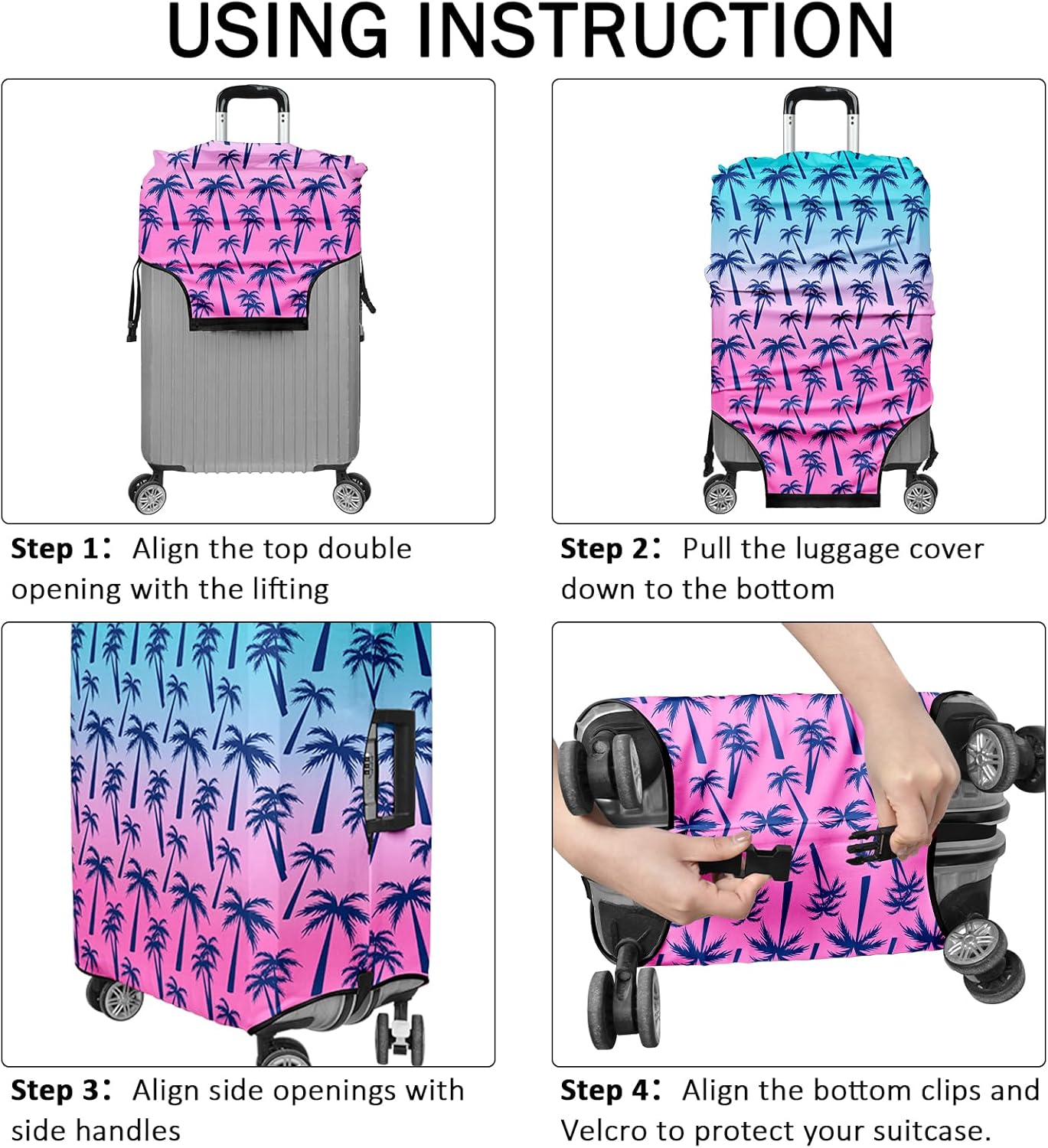 Luggage Cover for Suitcase Elastic Suitcase Cover Protector, Carry On Luggage Sleeve Anti Scratch Travel Essentials Fits 23-26