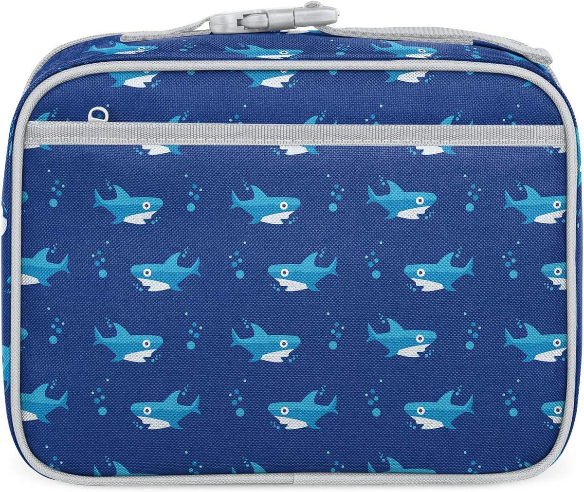 Simple Modern Kids Lunch Box for School | Reusable Insulated Lunch Bag for Toddler, Girl, and Boy | Meal Containers with Exterior & Interior Pockets | Hadley Collection | Shark Bite