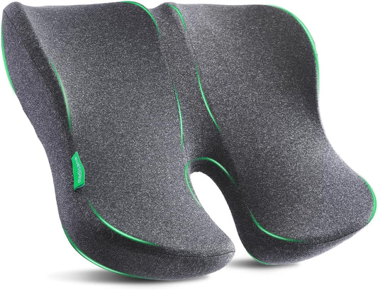 Seat Cushion, SC 150G Seat Cushions for Office Chairs, Car Seat, Wheelchair - Sciatica & Tailbone & Coccyx Pain Relief Pillow for Driver Sedentary People（Size:19.6 * 16.6 * 3.7 in-Grey）