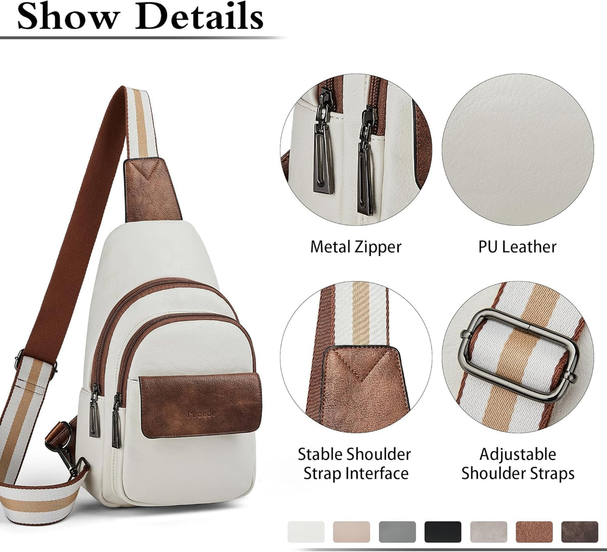 Sling Bag Crossbody Bags for Women Small Cross Body Bag Fanny Packs Chest Sling Purse for Daily Travel Leisure Sport
