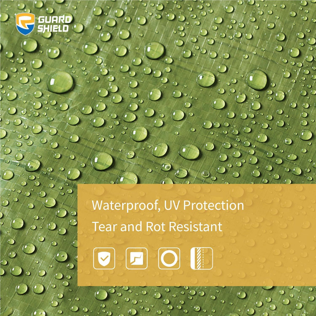 GUARD SHIELD Tarp Green 8x10 Feet Multi Purpose Waterproof Poly Tarp Cover 5mil (2-Pack)