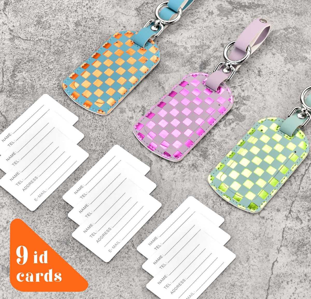Luggage Tags for Suitcases Travel Accessories: Leather Luggage Tag 3 Pack TSA Approved Airplane Travel Essentials for Women, Bag Tags for Luggage Long Flight Must Haves Travels Gift Airport Essentials