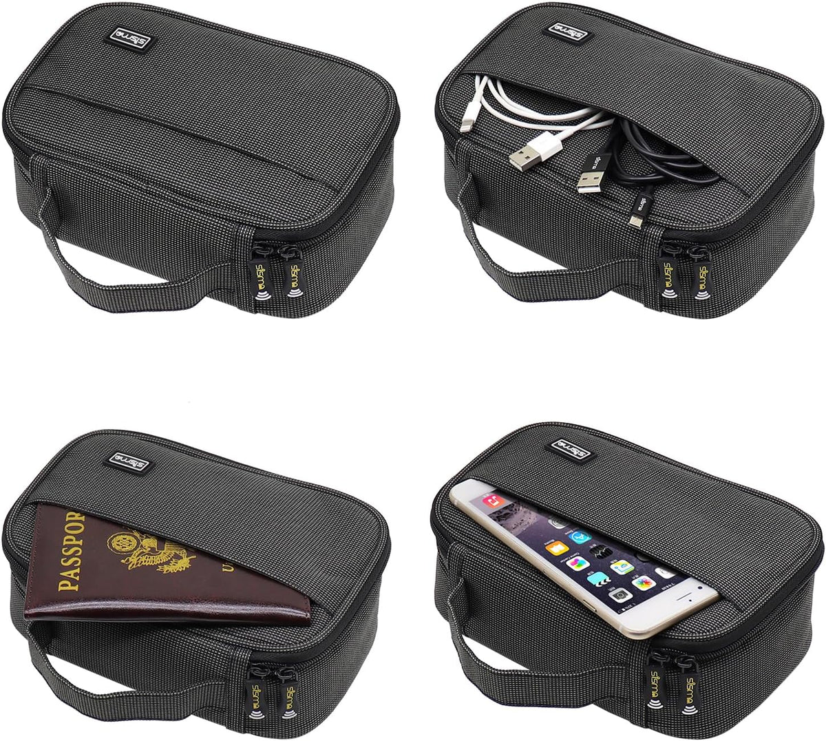 sisma Travel Electronics Organizer Tech Accessories Case Small Carrying Bag for Charging Cables Phone Chargers USB Plugs Power Cords Earbuds Adapter - Special Edition