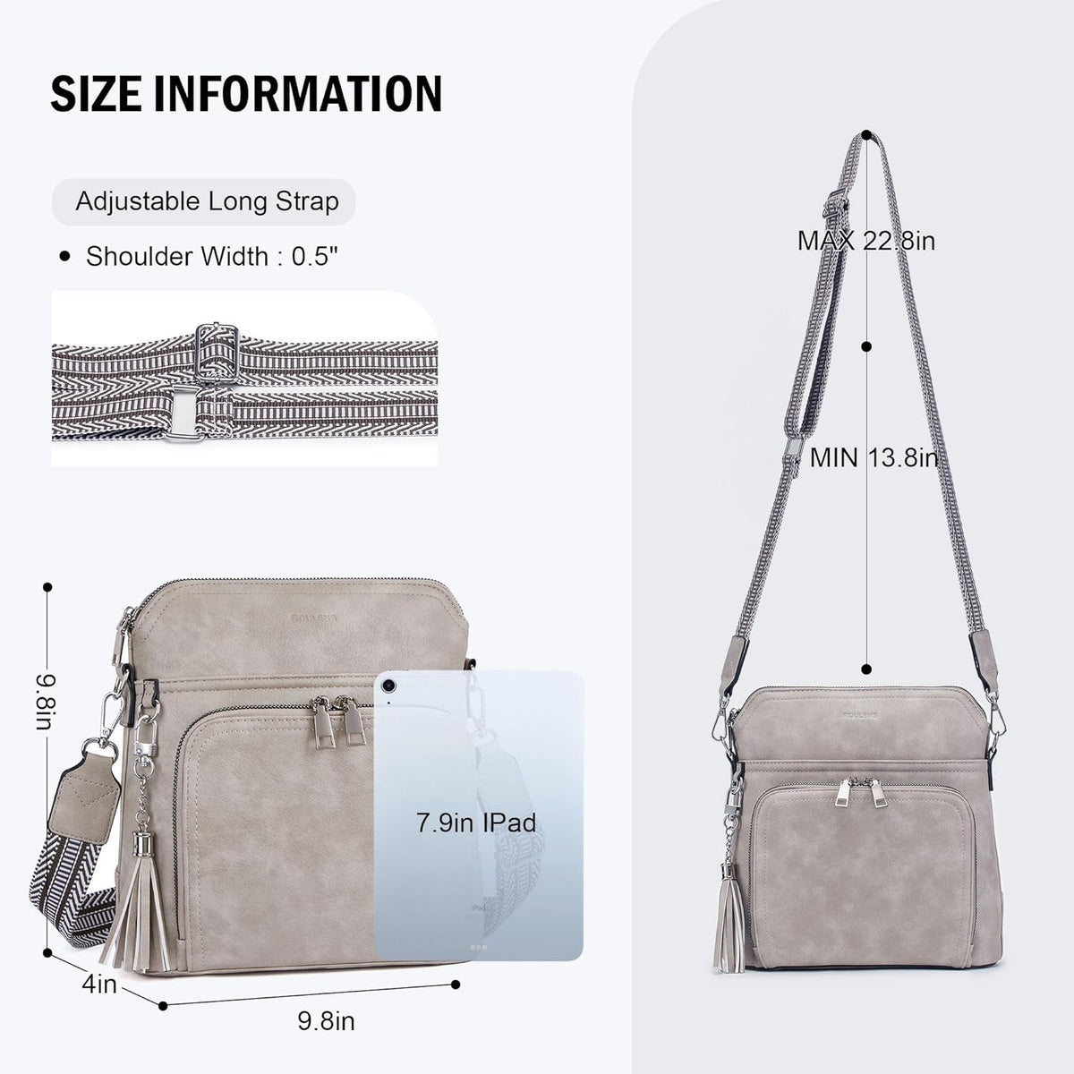 Crossbody Purse for Women,Lightweight Medium Crossbody Bag Soft Leather Women's Shoulder Handbags with Tassel