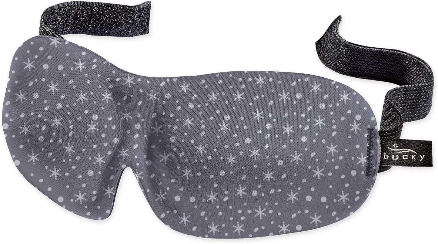 Bucky 40 Blinks No Pressure Printed Eye Mask for Travel & Sleep, Snowflakes, One Size
