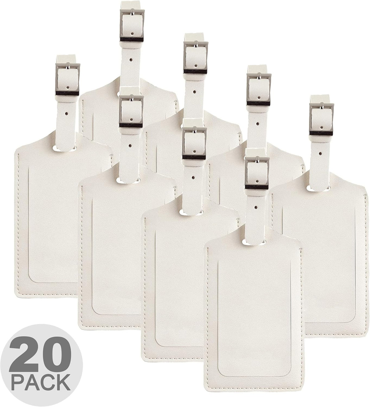 8 Pack Leather Luggage Travel Bag Tags by Travelambo