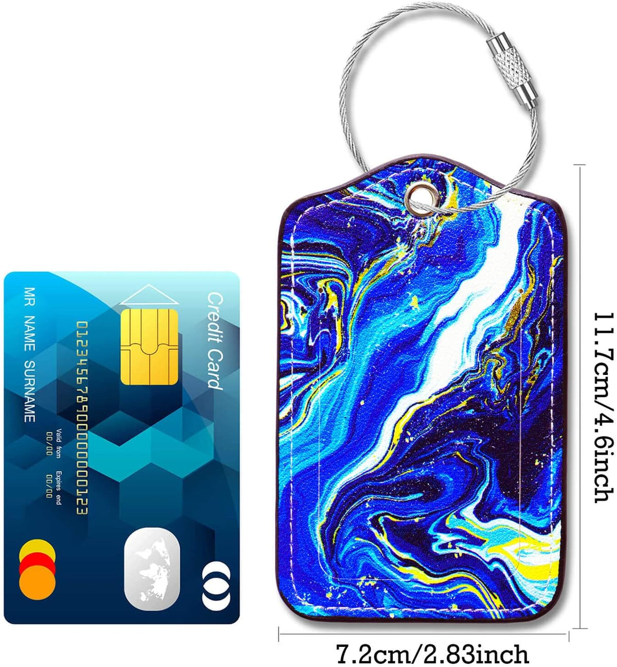 Luggage Tags for Suitcases-Personalized Luggage Tag 4 Pack with Loops Cute Bag/Backpack/Suitcase Tags Travel Essentials for Flying