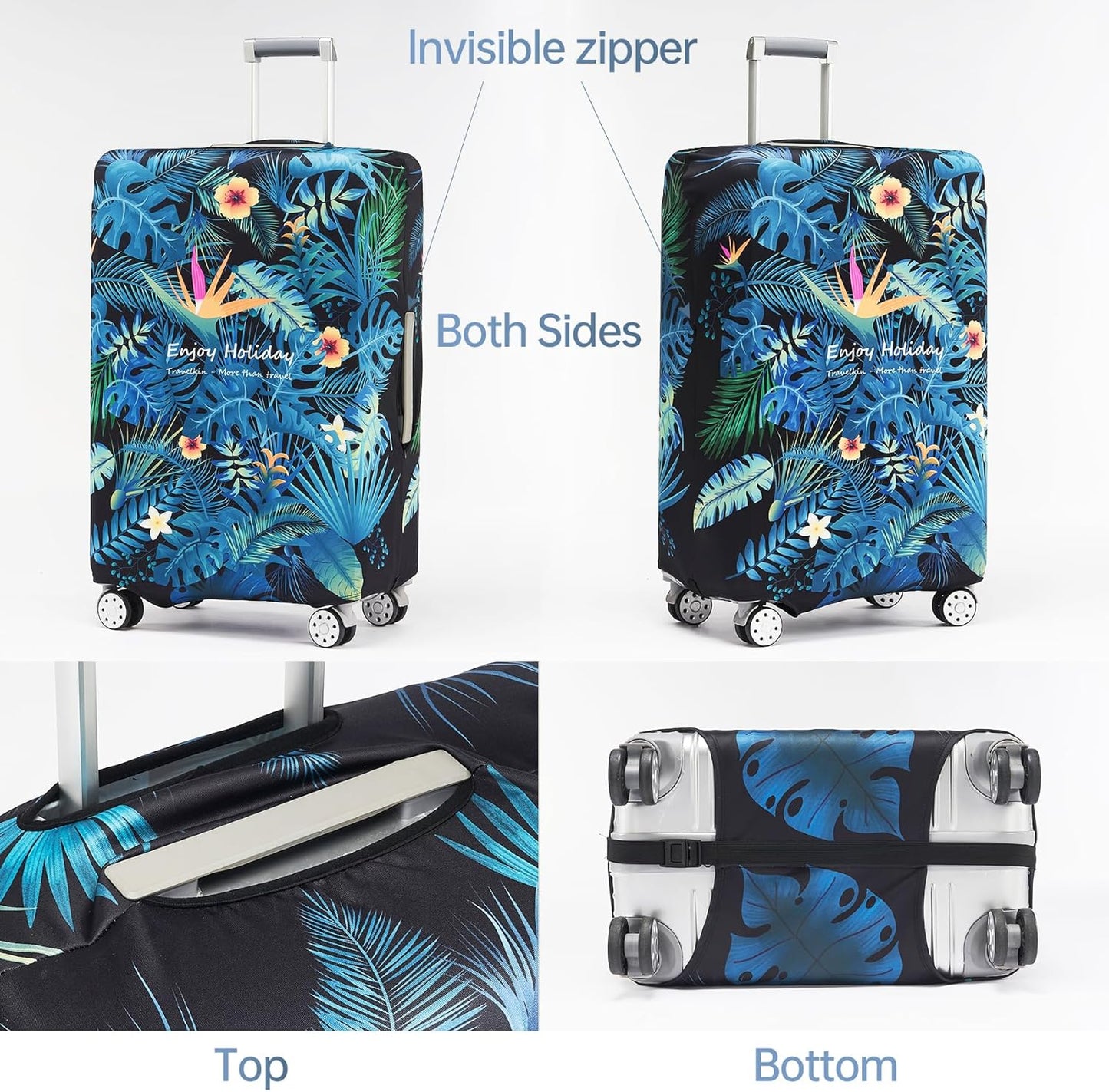 Travelkin Luggage Covers For Suitcase Tsa Approved,Suitcase Cover Protector Fit 18-32 Inch Luggage (Paradise, S)