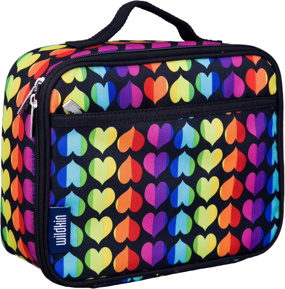 Wildkin Kids Insulated Lunch Box – Durable and Reusable for School & Travel - Rainbow Hearts