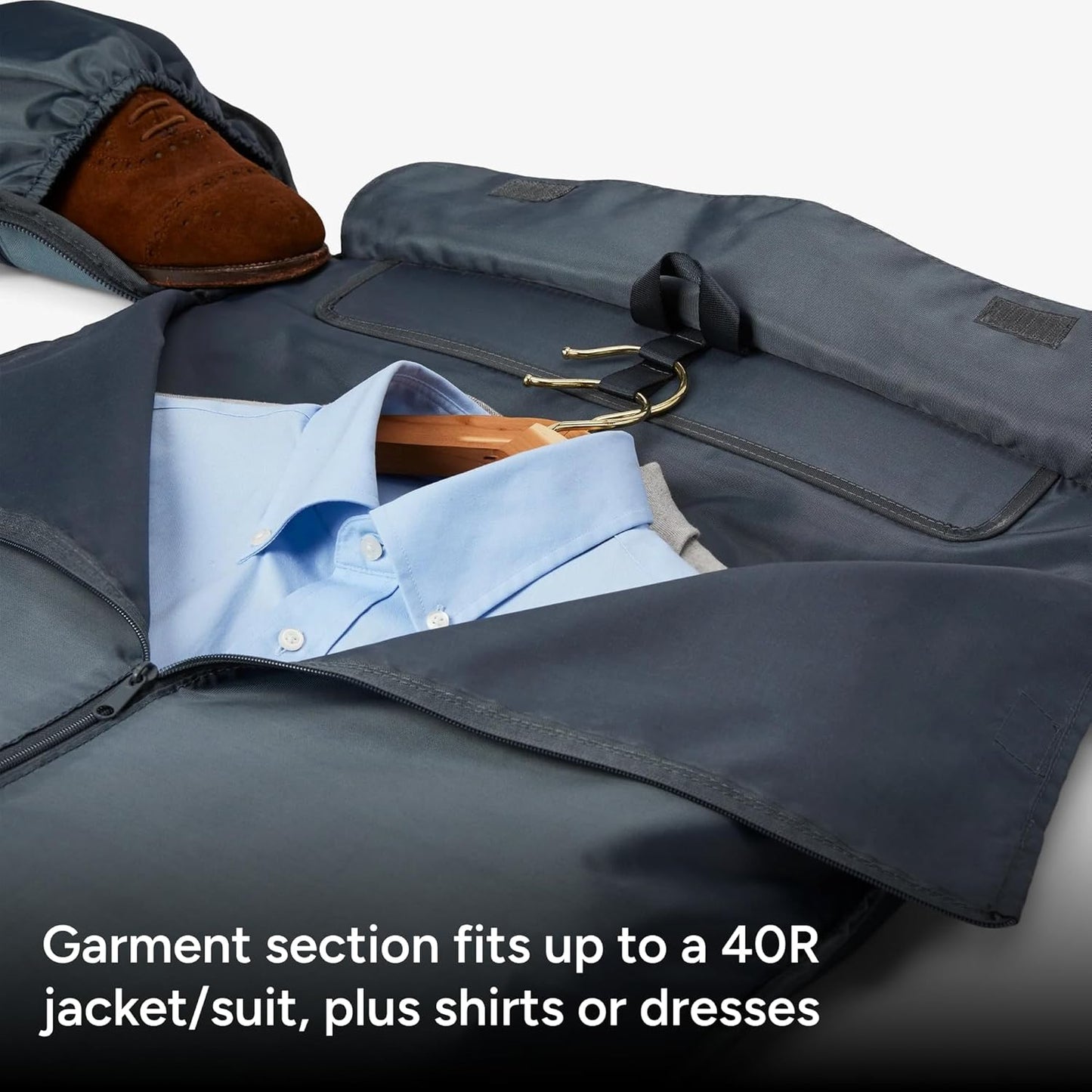 Halfday Convertible 2-in-1 Garment Duffel Weekender Bag 40L | Wrinkle-Free Travel, Hanging Suit Compartment, Shoe Pockets, Trolley Sleeve. Durable & Water-Resistant Carry-On, Coast