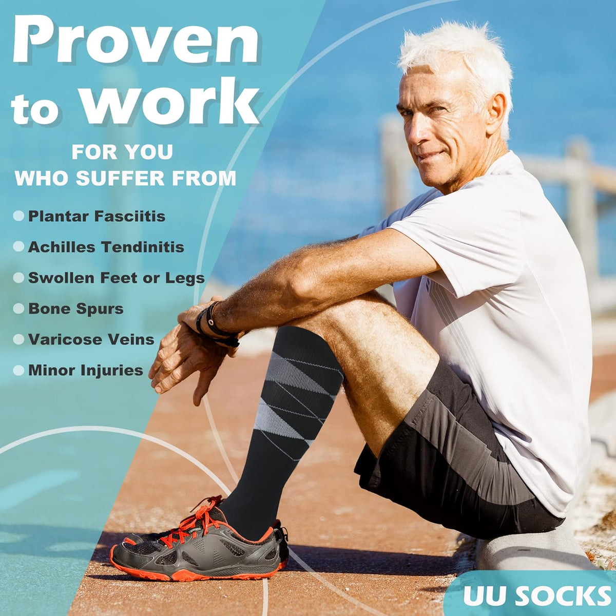 Medical Compression Socks for Women and Men 3 Pairs 20-30 mmHg Knee High Christmas Compression Stockings Circulation Best for Running Athletic Nurses