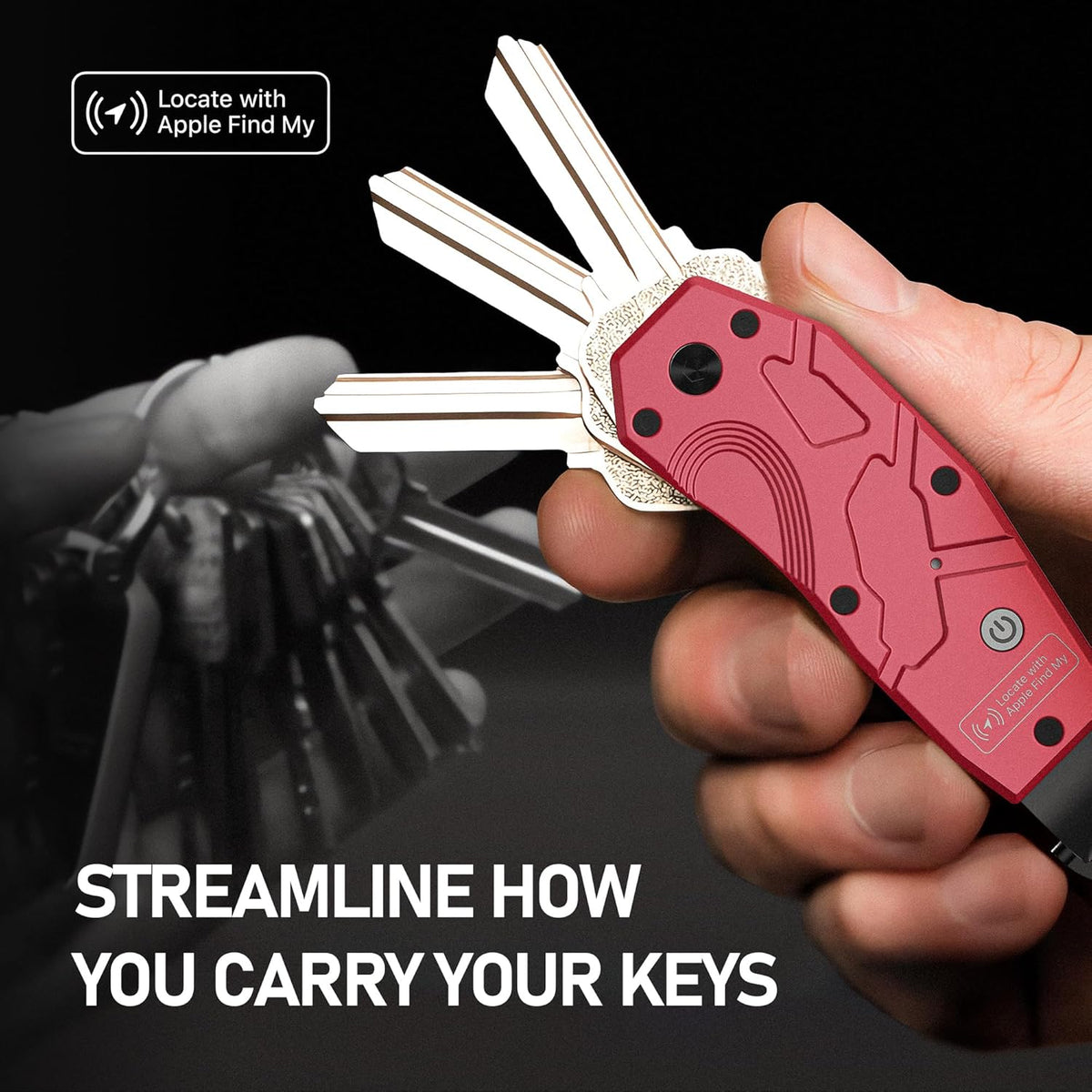 Zeeker Air Keychain, Key Organizer Works with Apple Find My, Built-in airtag chips, Holds 2-6 Keys, Car Key Chains with GPS Tracker, Key Finder, Minimalist Key Holder for Men and Women, (iOS Only)