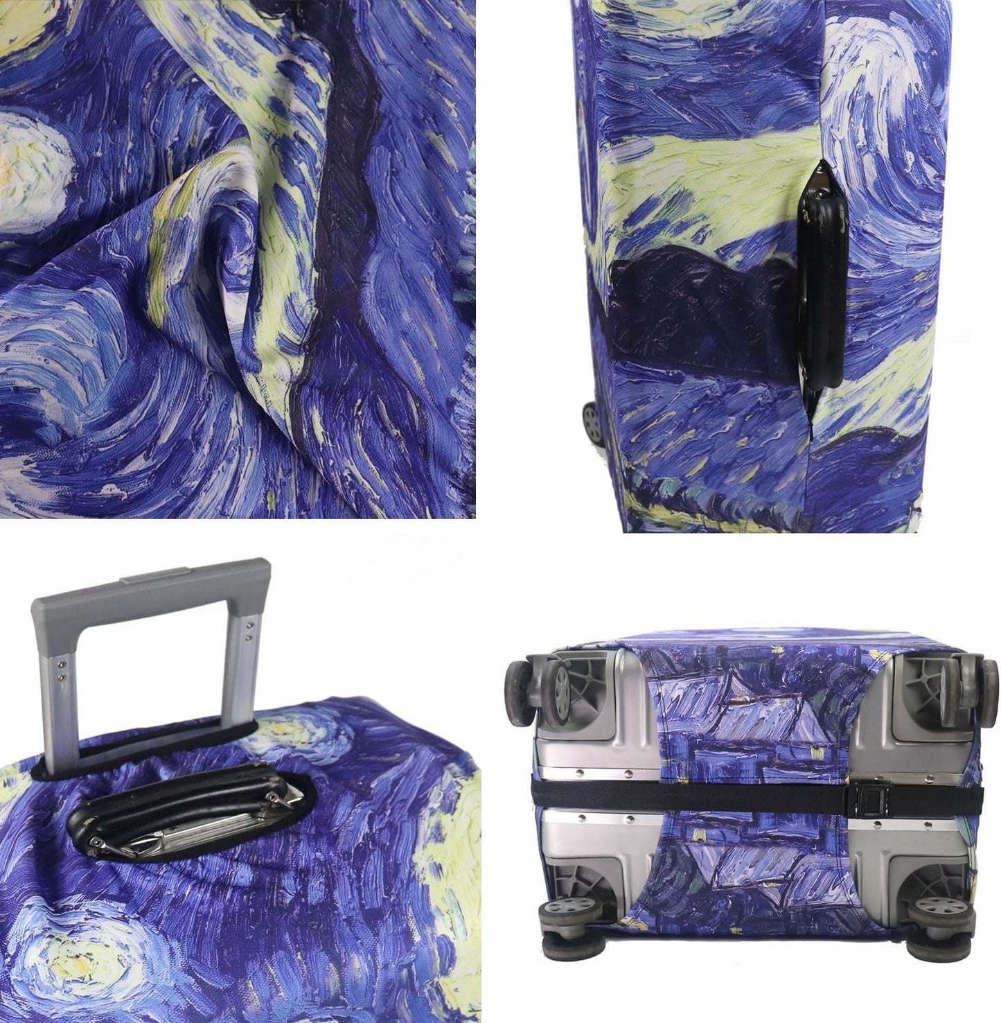 MosaiRudo Thicker Luggage Cover Elastic Suitcase Cover Protector Fits 18-32 Inch Suitcase Travel Accessories (Starry Sky, L)