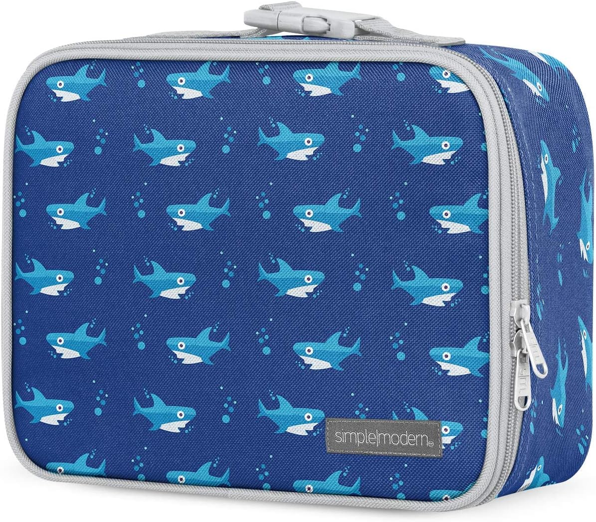 Simple Modern Kids Lunch Box for School | Reusable Insulated Lunch Bag for Toddler, Girl, and Boy | Meal Containers with Exterior & Interior Pockets | Hadley Collection | Shark Bite