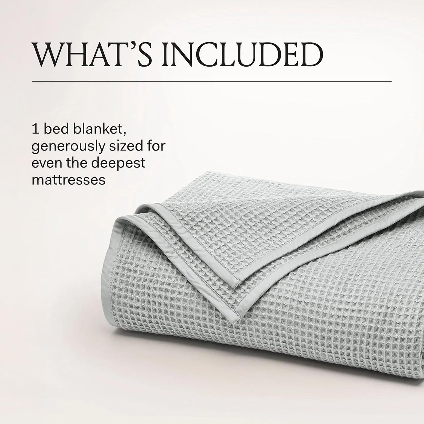BOLL & BRANCH Waffle Bed Blanket - Twin, Pewter - Luxury 100% Organic Cotton - Soft, Lightweight and Breathable - Textured Waffle Weave Design