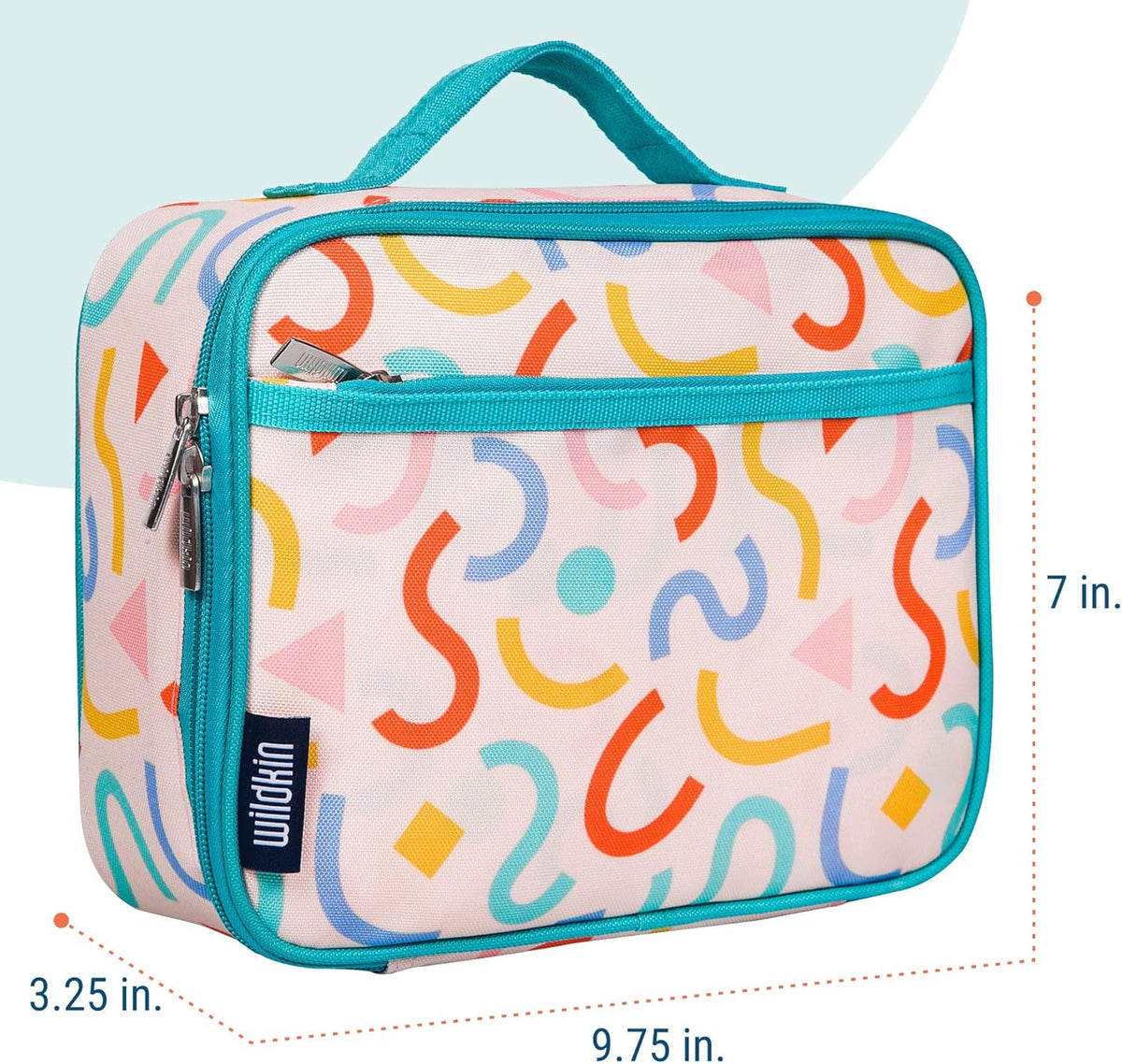 Wildkin Kids Insulated Lunch Box – Durable and Reusable for School & Travel - Confetti Peach
