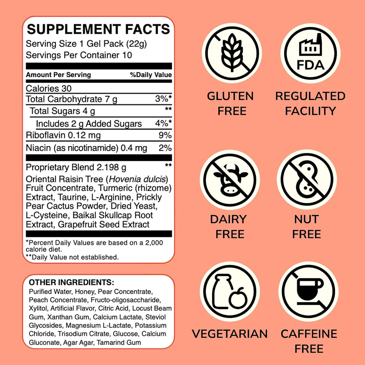 DAYGUARD — Doctor-Formulated Jelly to Feel Better After Drinking & Support Your Liver | Pre Alcohol Aid & Pre Drinking Prevention | DHM, L-Cysteine, Turmeric, Korean Pear | Peach Flavor | 22g × 10