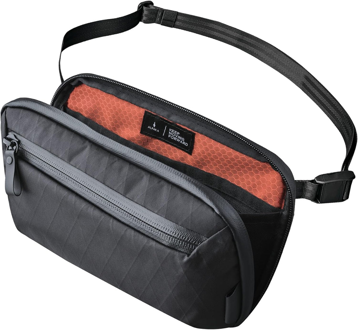 ALPAKA Elements Tech Case Mini X-Pac VX42 Black - Keeps You Clutter-Free - Sling Bag with Adjustable Strap, Weatherproof Fabric Fits Electronic Accessories, EDC Tech Organizer for Travel