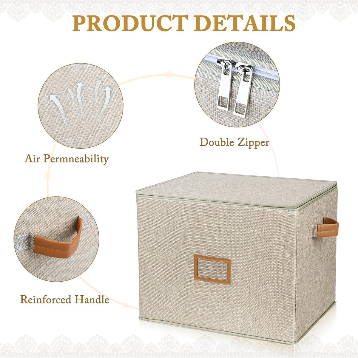 Lukeline Wedding Dress Storage Box,Wedding Dress Preservation Box with Lid,Foldable Acid-Free Organizer with 1 Pair of Microfiber Gloves and 20 Sheets of Acid-Free Paper, 2-Pack