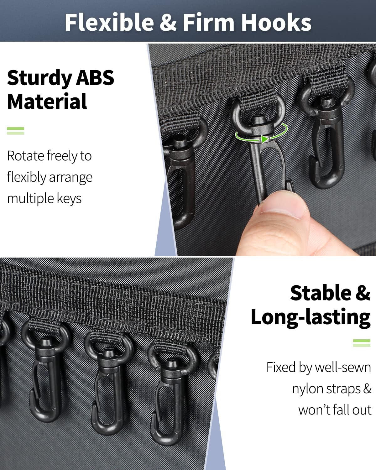 Uniclife Zippered Key Case Organizer Waterproof and Fireproof Key Binder with 24 Hooks and Tags Portable Key Storage Book for Offices Real Estate Agencies Hotels and Rental Management