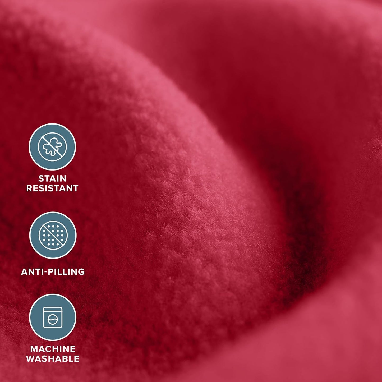 Bare Home Polar Fleece Blanket - King - Red - Warm & Cozy - Premium Fleece - Throw for Bed, Sofa, Camping, Travel and Cold Nights - Lightweight Blanket (King, Red)
