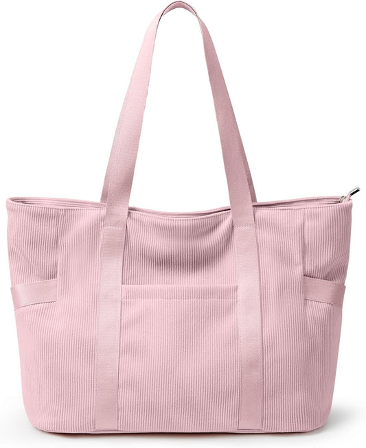 Tote Bag for Women with Zipper, Travel Tote Bags with Compartments Large Shoulder Bag Handbag for Gym Work School