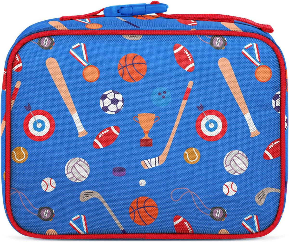 Simple Modern Kids Lunch Box for School | Reusable Insulated Lunch Bag for Toddler, Girl, and Boy | Meal Containers with Exterior & Interior Pockets | Hadley Collection | Sports Balls