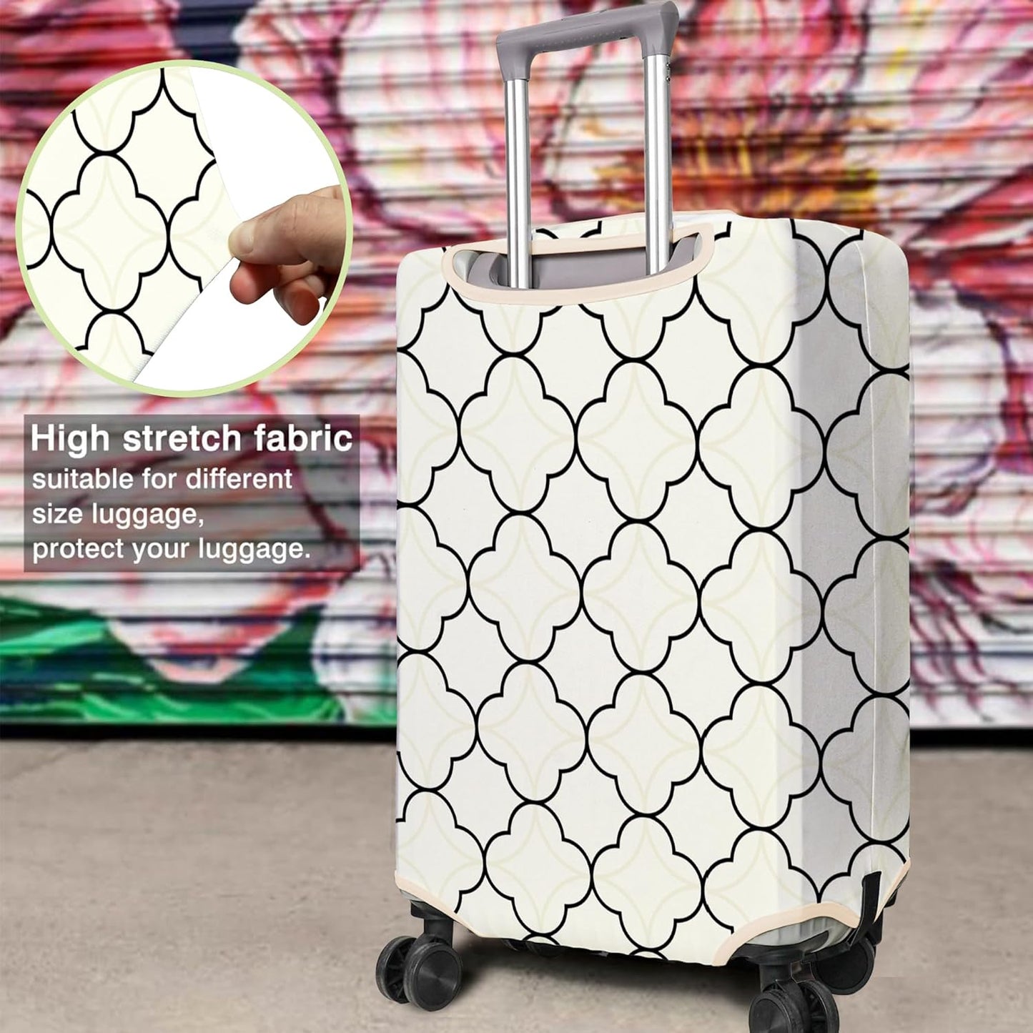 Travel Luggage Cover Suitcase Protector Fits 18-32 Inch Wheel Covers PatternedTravel Related Items Flower Luggage Protector Elastic S