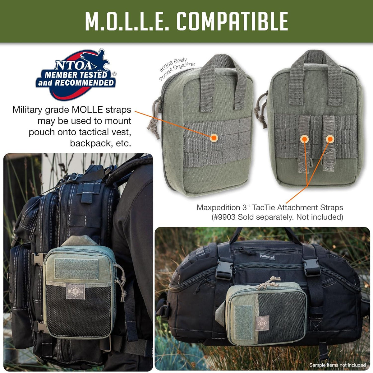 MAXPEDITION Beefy Pocket Organizer, Compact, MOLLE-Compatible, 1000D Nylon Tactical Pouch, Everyday Carry Tool and Gear Storage for Outdoor, Tactical, Survival, 0266