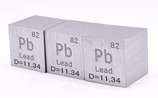 1" 25.4mm Lead Plumbum Metal Cube Pb up to 99.9% Pure Periodic Table Element Engraved Density Collection Science Education Display Block Cube + Acrylic Case Box - 1PC