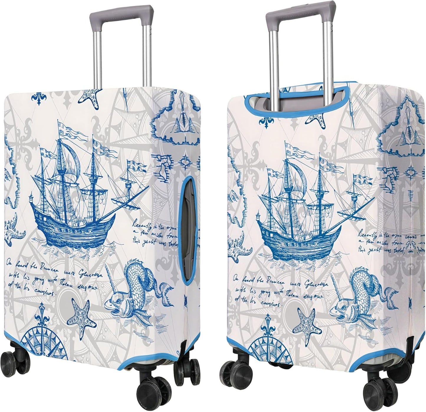 Travel Luggage Cover Suitcase Protector Fits 18-32 Inch Wheel Covers PatternedTravel Related Items Flower Luggage Protector Elastic L