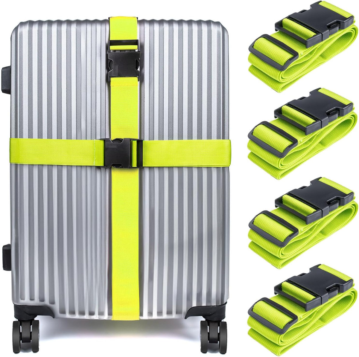 Luggage Straps for Suitcases TSA Approved, Travel Belt Suitcase Belt, Suitcase Straps TSA Approved, Luggage Belt Strap TSA Approved, Travel Straps for Luggage, Luggage Band Bag Straps, Green