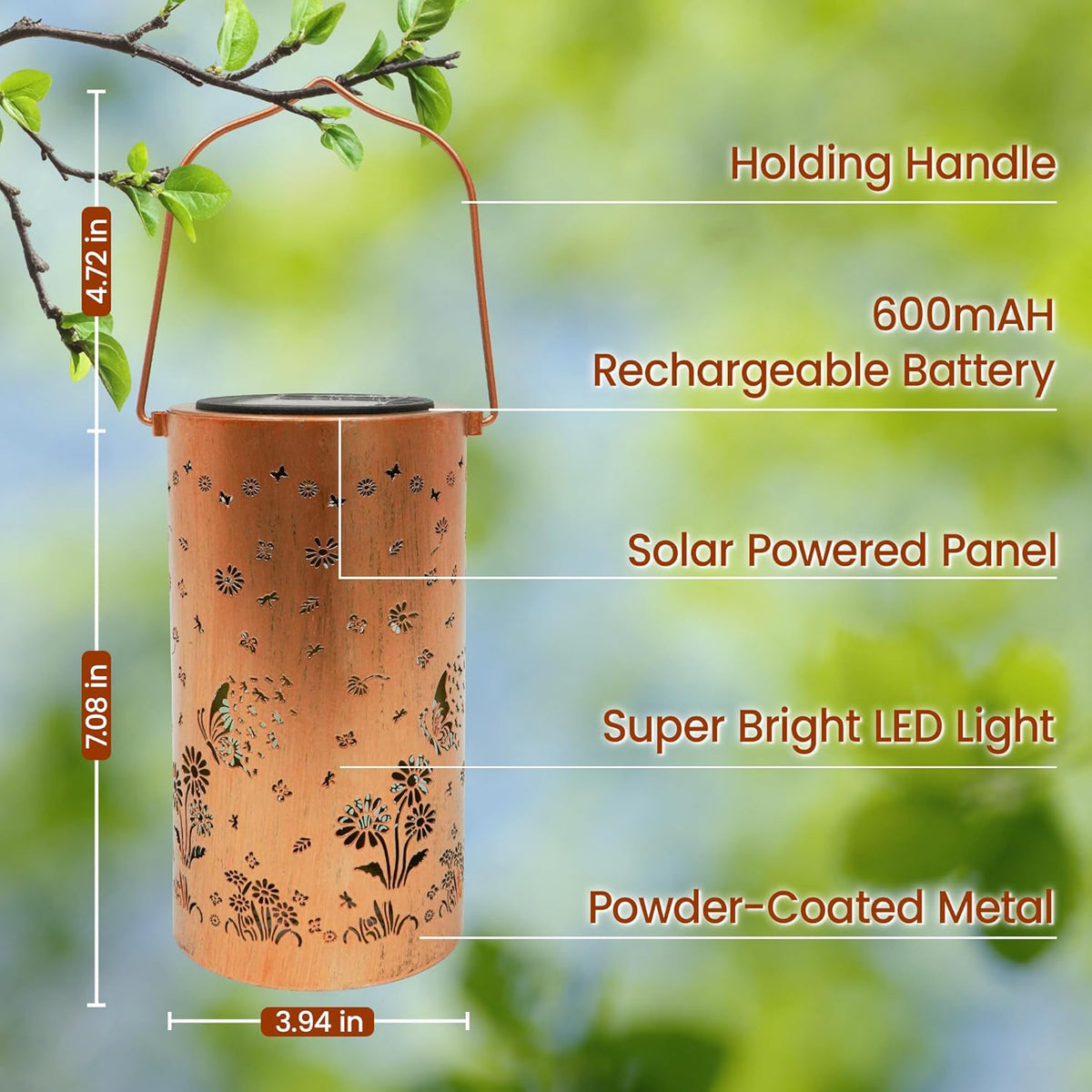 FLAGWIX Christmas Butterfly Gifts for Women Men - Solar Lanterns Outdoor Waterproof, Garden Decor for Outside - Motivational Birthday Gifts for Mom Grandma, Decorative Lantern for Garden Yard Patio