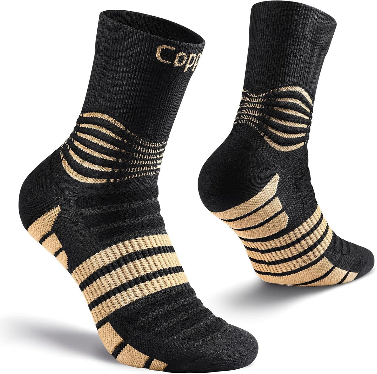 NEENCA Professional Copper Compression Socks, Medical Ankle Support Socks for Injuries Recovery & Pain Relief, Women & Men Circulation, Swelling, Runner, Travel, Pregnancy, Flying—1 Pair, 20-30 mmHg