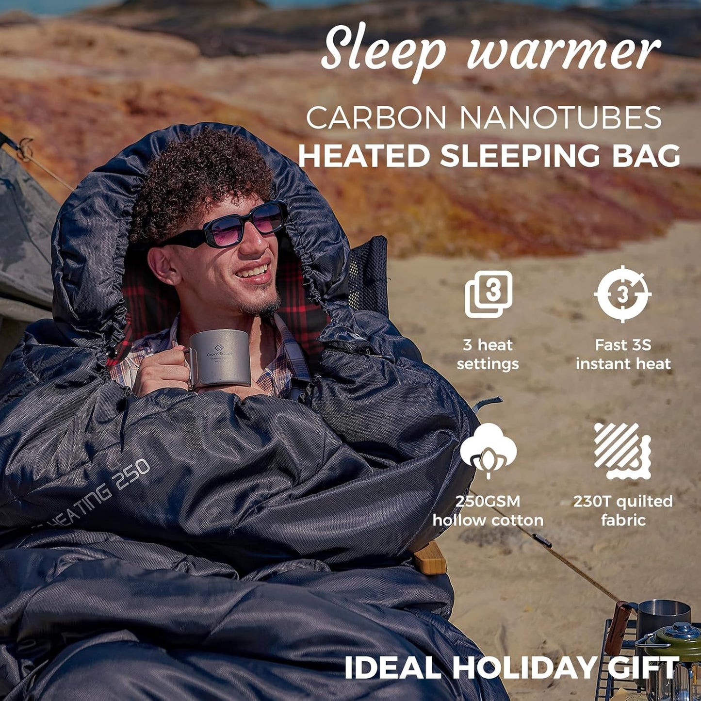 KingCamp Sleeping Bag for Adults, Cold Weather & Warm Extra Wide Big & Tall XL Portable Waterproof Flannel Sleeping Bags, Essentials Gear Accessories for Camping Backpacking Hiking Indoor & Outdoor