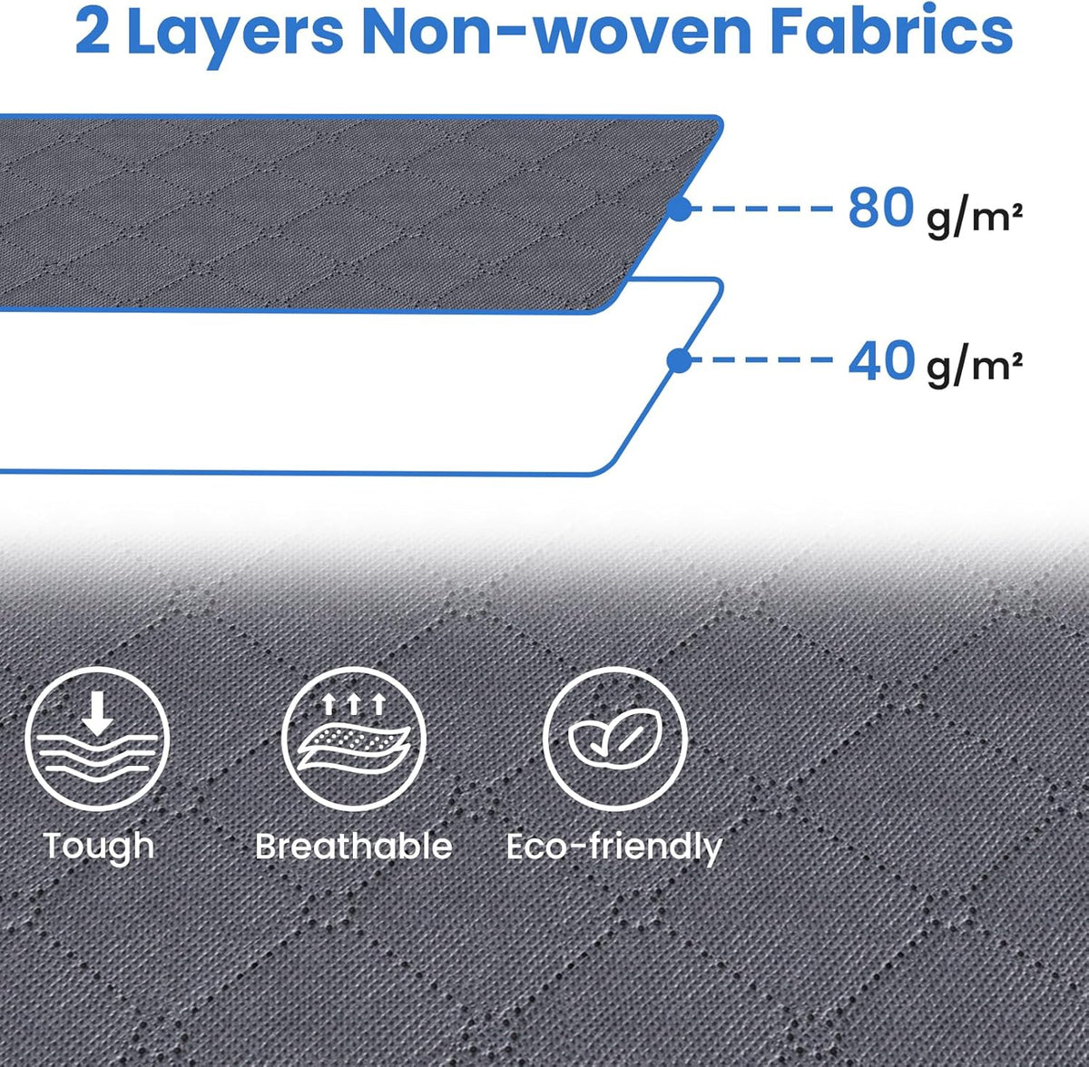 Fab totes 4 Pack Clothes Storage, Foldable Thick Fabric Blanket Storage Bags, Containers for Organizing Bedroom, Closet, Clothing, Comforter,Closet Organization with Handle,Grey