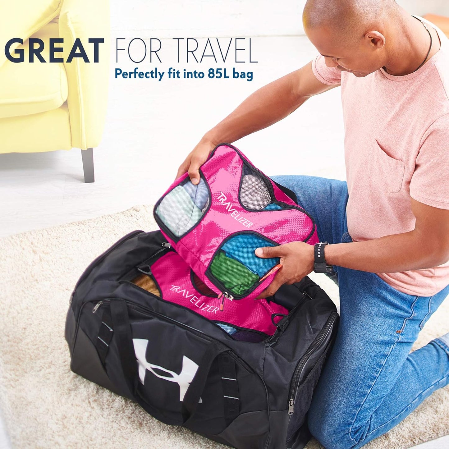 Travel Packing Cubes 5 pcs Luggage Organizer Set for Bag & Suitcase