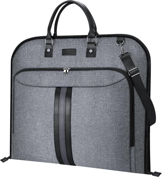 BALEINE Travel Garment Bag, Travel Suit Bag for Men, 42'' Waterproof Carry on Garment Bags for Hanging Clothes, Garment Duffel Bag for Travel Business (Grey)
