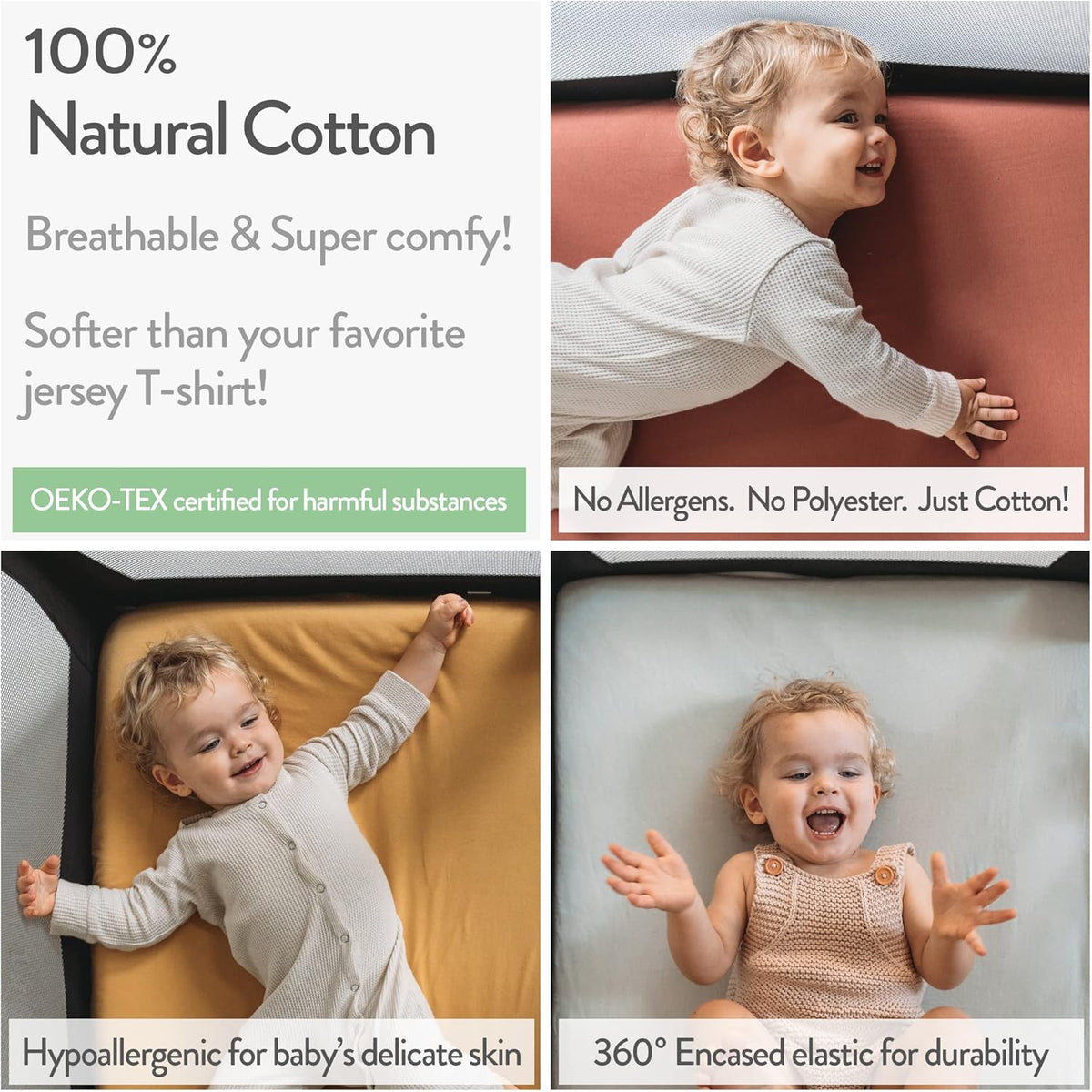 Pack and Play Sheets Fitted – Compatible with Graco Pack n Play Playard Crib and Other 27 x 39 Inch Playpen Mattress – Snuggly Soft 100% Jersey Cotton – Pale Pink + Lilac – 2 Pack