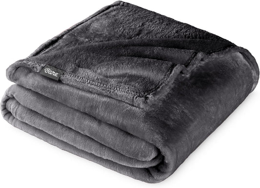 Bare Home Fleece Blanket - King Size - Ultra-Soft Lightweight for Bed, Sofa, and Couch - Luxury Microplush - Cozy Warm Blanket (King, Forged Iron Grey)