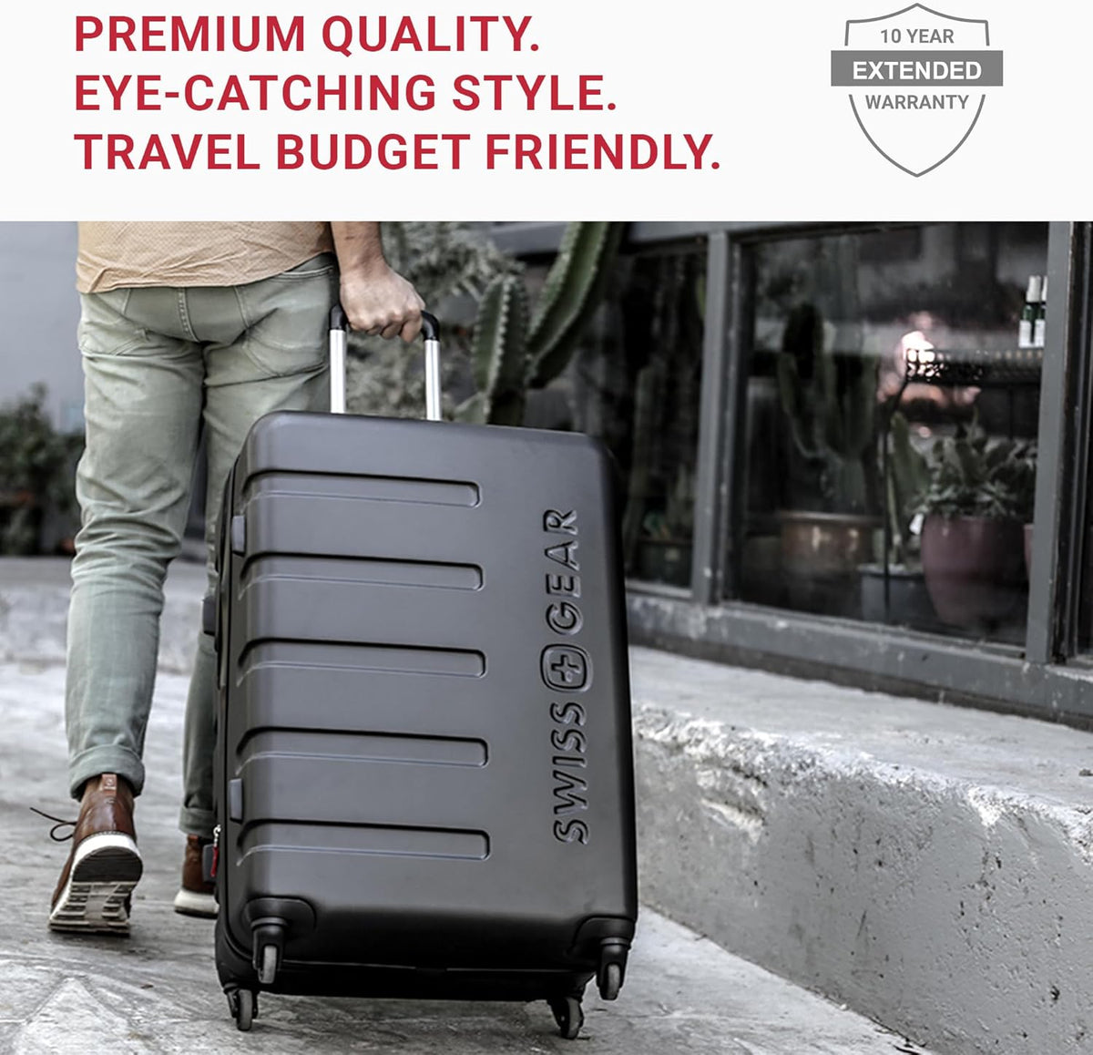 SwissGear 7366 Hardside Expandable Luggage with Spinner Wheels, Evening Haze, 3-Piece Set (19/23/27)