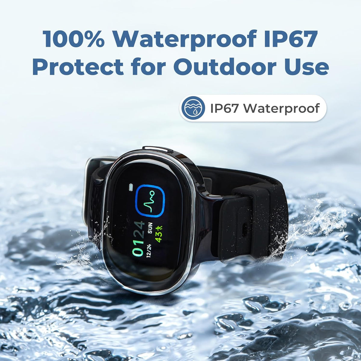 EmeTerm Smart FDA-Cleared Anti-Nausea Wristwatch Touchscreen IP67 Waterproof Morning Motion Sickness Relief Rechargeable Fast Acting Drug Free (2 Pack Black with Extra Gel)