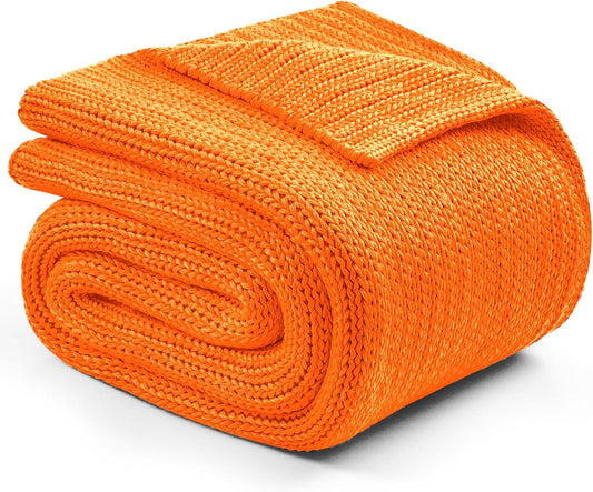 L'AGRATY Knitted Weighted Blanket - 50"x60" 10lbs Cooling Chunky Knit Heavy Blanket for Adults Braided Crochet Throw Thick Cable Yarn Knit Decorative No Beads Evenly Weighted Machine Washable